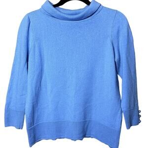 Talbots Sabrina Merino Button Cuff Sweater Pure Merino Wool Women Size 1XP Luxe